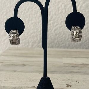 Gorgeous Judith Jack Sterling Silver Marcasite Hoop Earrings.